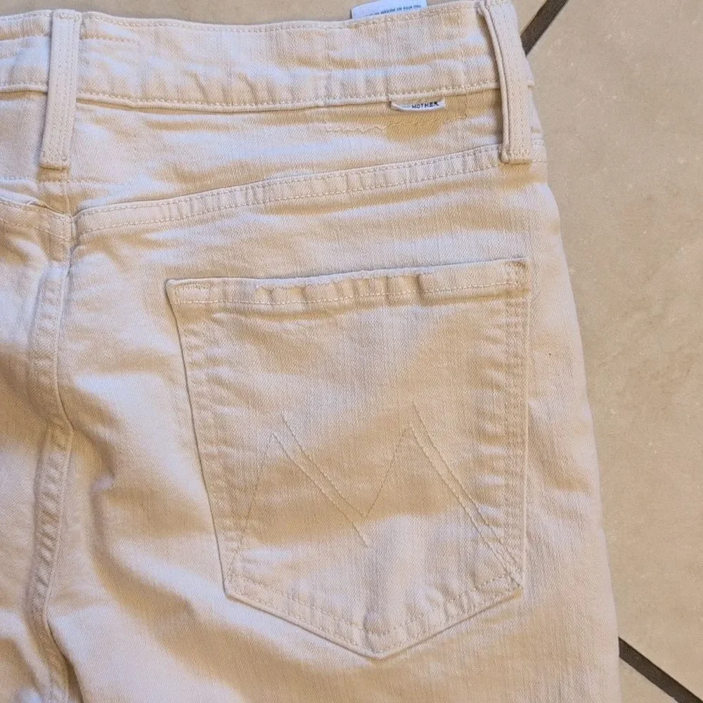 Mother Jeans The Rambler Skimp Act Natural Wash Straight Leg White Size 32